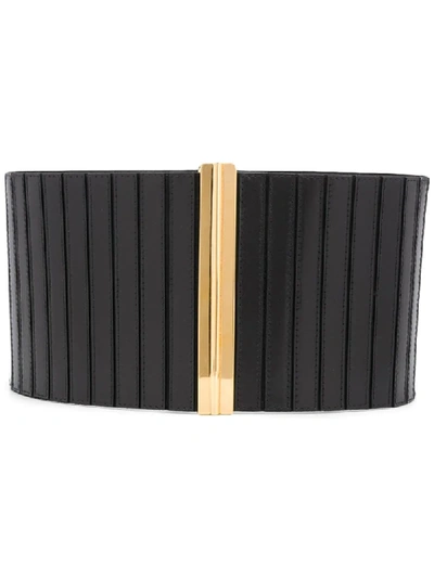 Marni Ribbed Wide Belt In Black