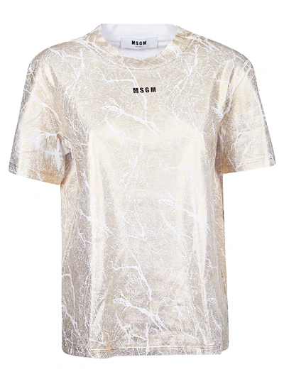Msgm Printed T-shirt In Oro