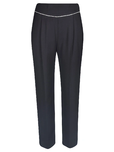 Msgm Embellished Cropped Trousers In Nero