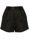 Alice And Olivia Alice + Olivia Alden Tulip Hem Shorts In Black