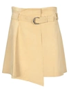 Chloé Chloe Suede Leather Mini Skirt In Sleepy Beige