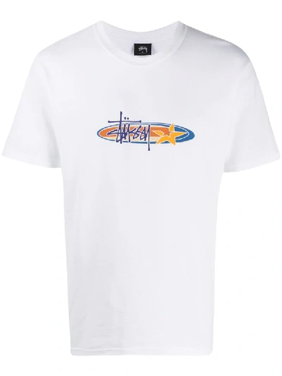 Stussy Two Star Logo Printed T-shirt In White