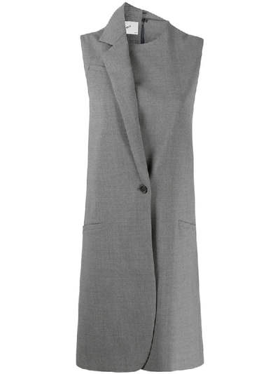 Coperni Asymmetric Lapel Dress In Grey
