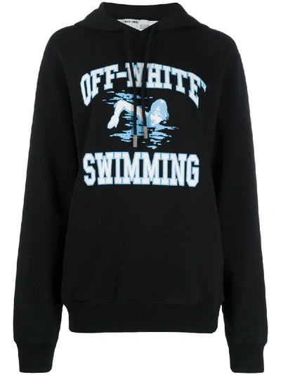 Off-white Swimming Print Sweatshirt In Black