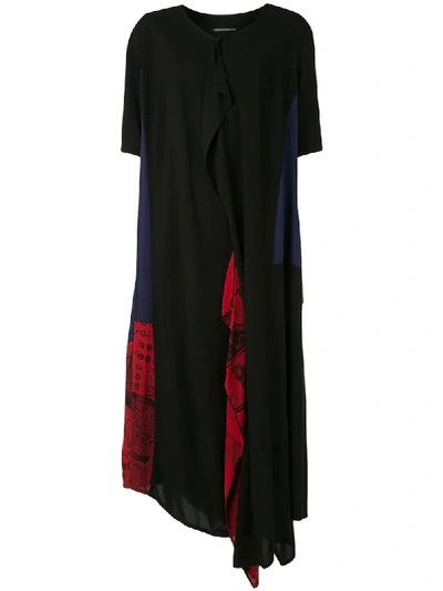 Yohji Yamamoto F Plush Patched 连衣裙 In Black