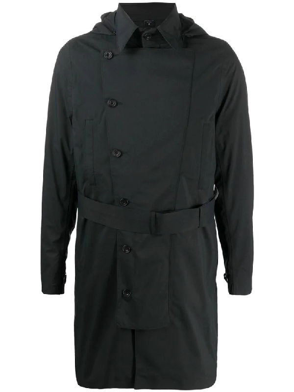 Norwegian Rain Belted Hooded Trench Coat In Black ModeSens