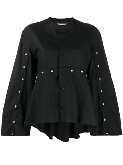 Comme Des Garçons Faux-pearl Embellished Blouse In Black