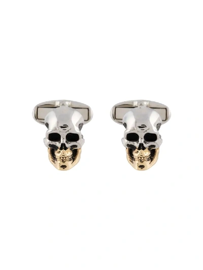 Paul Smith Skull Head Cufflinks In Silver