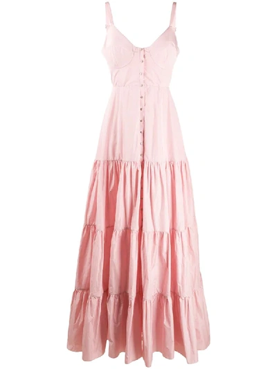 Maria Lucia Hohan Lizbeth Tiered Maxi Dress In Pink