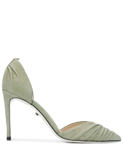 Greymer 105mm Suede Pumps In Green