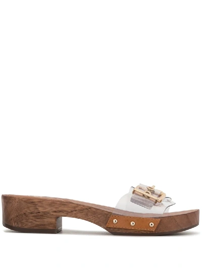 Schutz Transparent 35mm Buckled Sandals In Brown