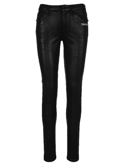 Off-white Off White Coated Skinny Jeans In Black No Colour