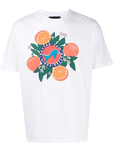 Botter Short-sleeve Orange Silk Screen Print In White