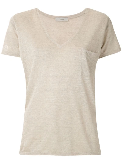 Egrey Ribbed Knit T-shirt In Neutrals