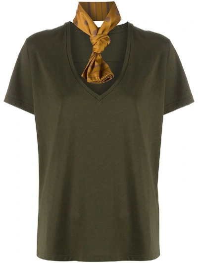 Jejia Neck Scarf T-shirt In Green