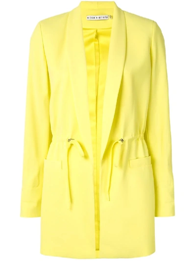 Alice And Olivia Drawstring Waist Jacket In Yellow