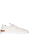 ERMENEGILDO ZEGNA DEER TRIP STITCH LEATHER SNEAKERS