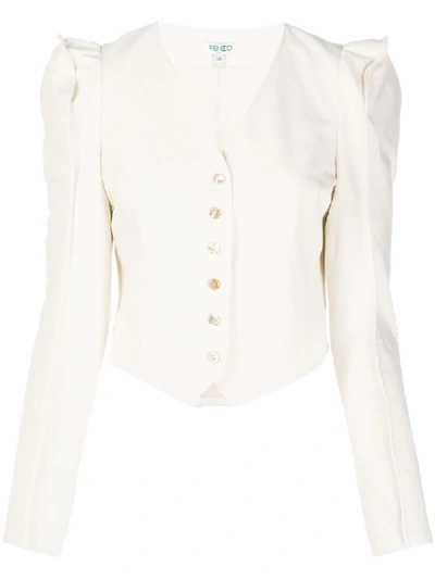 Kenzo Buttoned Top In White