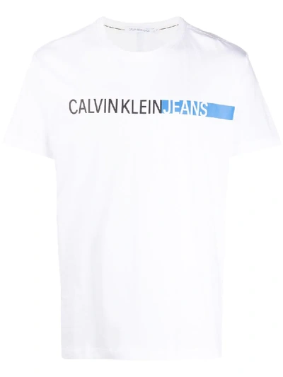 Calvin Klein Jeans Est.1978 Logo-print Short Sleeved T-shirt In White