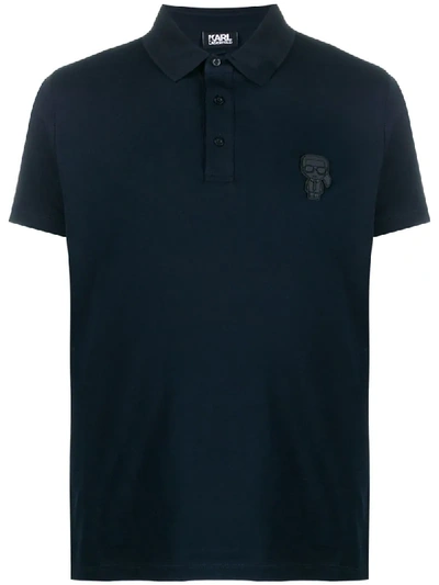 Karl Lagerfeld Chest Logo Polo Shirt In Blue