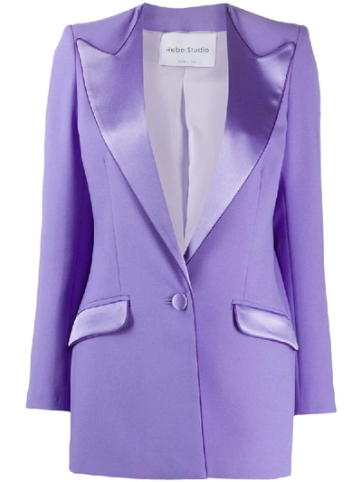 Hebe Studio Oversized Lapel Blazer In Purple