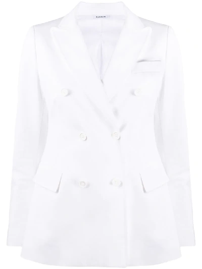 P.a.r.o.s.h Fitted Double Breasted Blazer In White