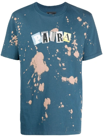 Paura Bleached-effect T-shirt In Blue