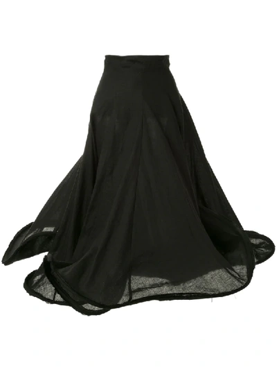 Yohji Yamamoto Bone Flared Style Skirt In Black