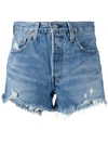 Levi's Distressed Jean Shorts In Blue