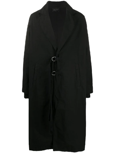 Andrea Ya'aqov Oversized Cotton Coat In Black