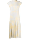 PROENZA SCHOULER BRUSH PRINT COWL-BACK DRESS