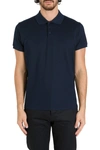 Saint Laurent Embroidered Monogram Polo Shirt In Blue