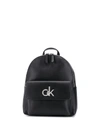 CALVIN KLEIN LOGO-PLAQUE FAUX-LEATHER BACKPACK