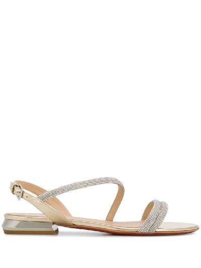 Baldinini Embellished Flat Sandals In Silver