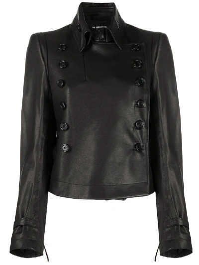 Ann Demeulemeester Matte Double-breasted Jacket In Black