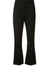 Olivia Palermo Cropped Flared Style Trousers In Black