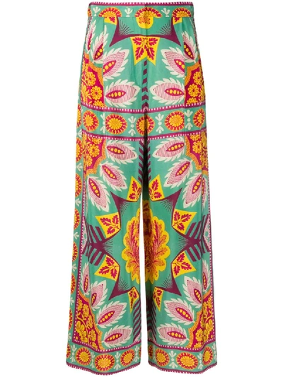 Weekend Max Mara Floral Pattern Tailored Trousers In Green