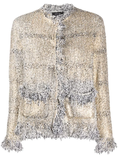 Avant Toi Bouclé Tweed Fitted Jacket In Gold
