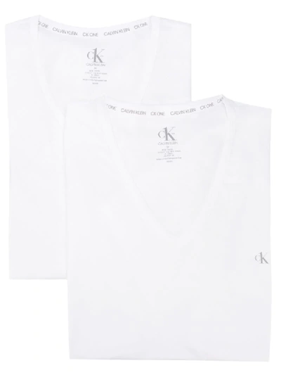 Calvin Klein Logo Print T-shirt In White