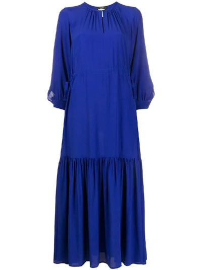 Weekend Max Mara Tiered Midi Dress In Blue