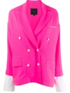 Jejia Velvet Double-breasted Jacket In Pink