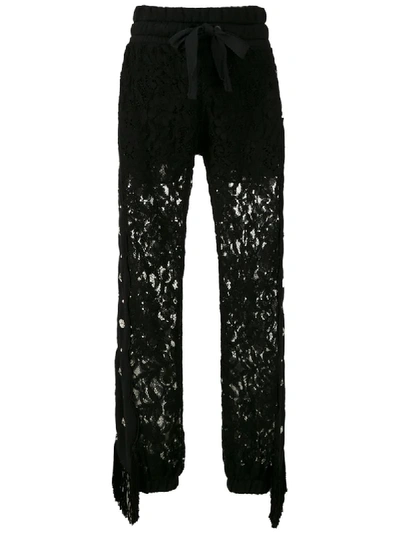 Andrea Bogosian Romes Ab Lace-pattern Track Trousers In Black