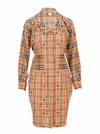 BURBERRY VINTAGE CHECK SILK AND COTTON SHIRT DRESS,11264700