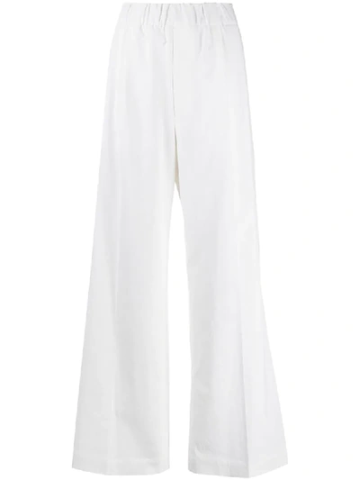 Jejia High-waisted Wide-leg Trousers In White