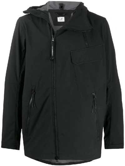 C.p. Company Hooded Goggle Jacket In Black