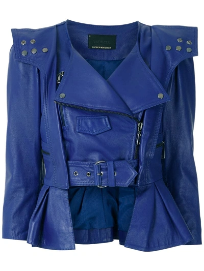 Andrea Bogosian Bikerjacke Mit Schösschen In Blue