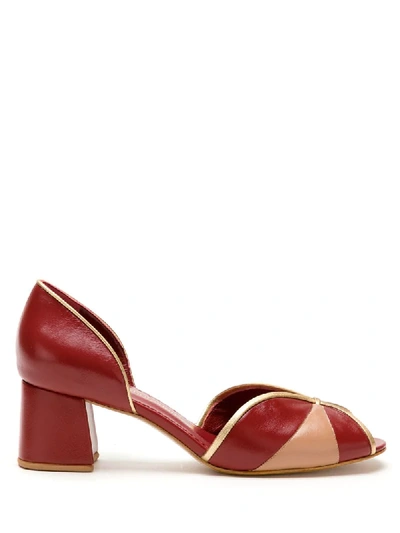 Sarah Chofakian Tracy Leather Pumps In Red