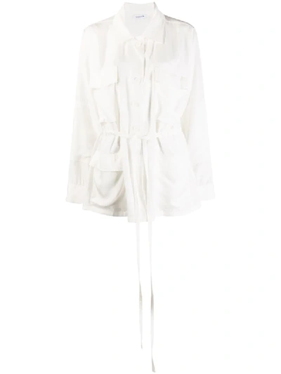 P.a.r.o.s.h Drawstring Waist Slouch Blazer In White