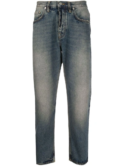 Harmony Paris Stonewashed Effect Cropped Jeans In Blue