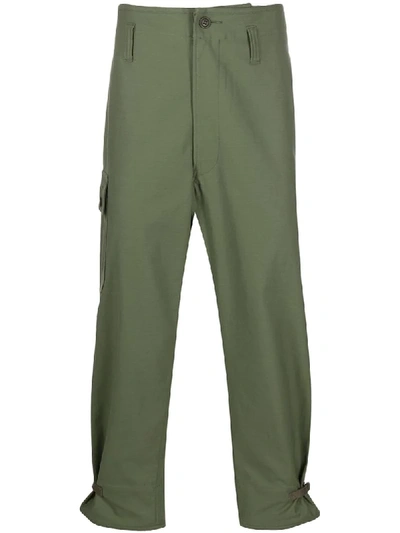 Junya Watanabe Buckle-hem Cargo Trousers In Green
